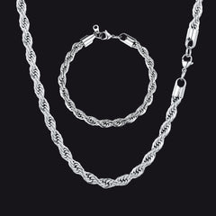 Conjunto de pulseiras de corrente de corda torcida de 6 mm