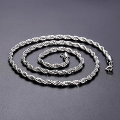 Conjunto de pulseiras de corrente de corda torcida de 6 mm