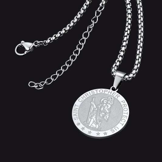 Runde St. Christopher Medaillon Halskette Herren