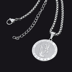 Colar Medalhão Redondo de São Cristóvão Masculino
