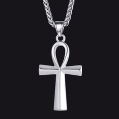 Colar de cruz egípcia copta Ankh para homens e mulheres