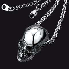 Colar com pingente de caveira gótica masculina