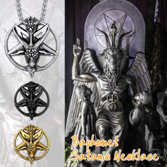 Colar de pentagrama de cabra satânico Baphomet para homens e mulheres
