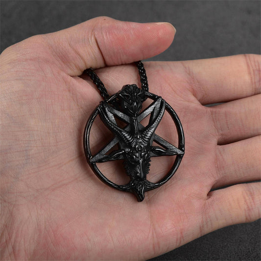 Satanische Baphomet Ziege Pentagramm Halskette Männer Frauen
