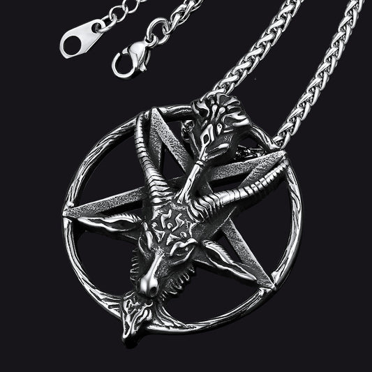 Satanische Baphomet Ziege Pentagramm Halskette Männer Frauen