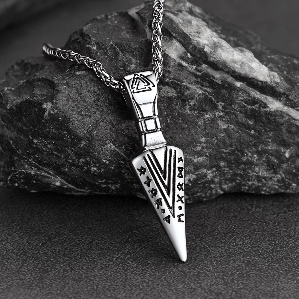 Colar Viking Odin Espada Runas Masculino