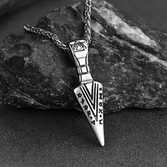 Colar Viking Odin Espada Runas Masculino