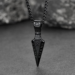 Colar Viking Odin Espada Runas Masculino