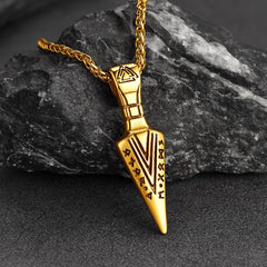 Colar Viking Odin Espada Runas Masculino