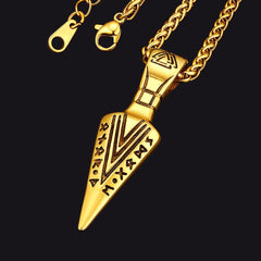 Colar Viking Odin Espada Runas Masculino