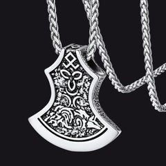 Colar com pingente Viking Battle Axe e bússola masculino