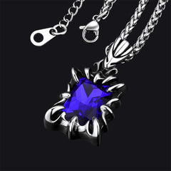 Gothic Kristall Rubin Drachenklaue Halskette Herren