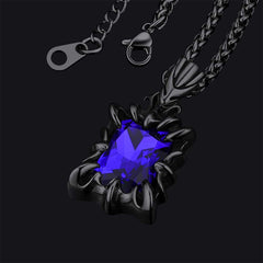 Gothic Kristall Rubin Drachenklaue Halskette Herren