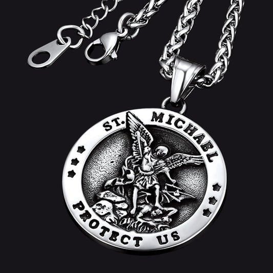 Erzengel St. Michael Anhänger Halskette Herren