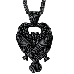 Colar Viking Odins Ravens Pingente Huginn Muninn