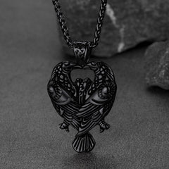 Colar Viking Odins Ravens Pingente Huginn Muninn