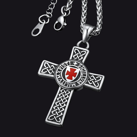 Tempelritter Keltisches Kreuz Anhänger Halskette Herren Damen