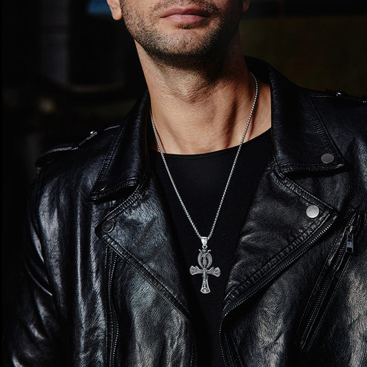 Colar de cruz egípcia Ankh com venda relâmpago para homens