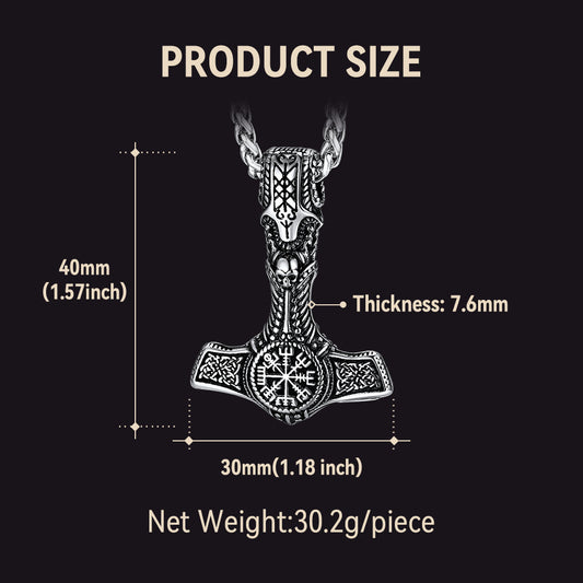 Wikinger Thors Hammer Mjolnir Halskette Anhänger Schmuck Geschenk Männer