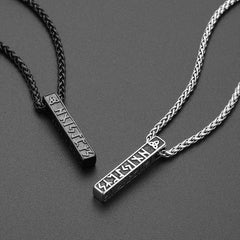 Gravierte Wikinger-Runen-Halskette mit Anhänger, Schmuck für Männer