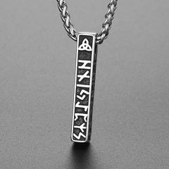 Gravierte Wikinger-Runen-Halskette mit Anhänger, Schmuck für Männer