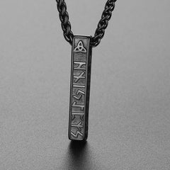 Gravierte Wikinger-Runen-Halskette mit Anhänger, Schmuck für Männer