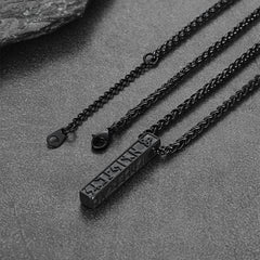 Gravierte Wikinger-Runen-Halskette mit Anhänger, Schmuck für Männer