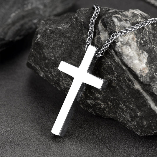 Christliche Gravur schlichtes Kreuz Halskette Anhänger Männer Frauen