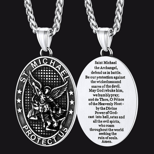 Ovale Erzengel-Heiliger-Michael-Halskettenmedaille