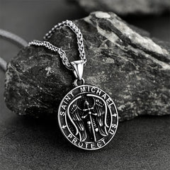 Christliche Halskette mit Anhänger Saint Michael Medaille für Männer