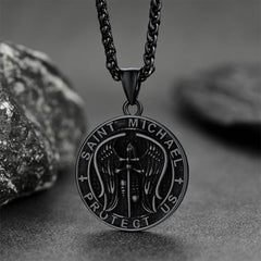 Christliche Halskette mit Anhänger Saint Michael Medaille für Männer