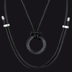 Viking Mobius Circle Lederhalskette Verstellbare Lederkette Herren