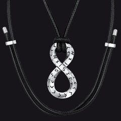 Viking Mobius Infinity Halskette Verstellbare Lederkette Herren