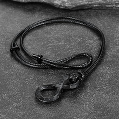 Viking Mobius Infinity Halskette Verstellbare Lederkette Herren