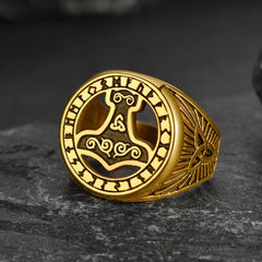 Viking Thors Martelo Anel Runas Homens