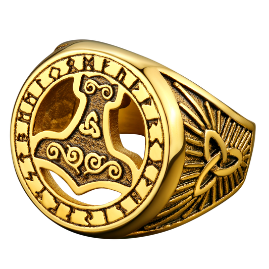 Viking Thors Martelo Anel Runas Homens