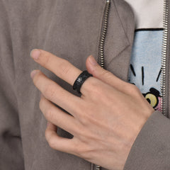 Stainless Steel Norse Viking Runes Band Ring Men