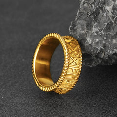 Stainless Steel Norse Viking Runes Band Ring Men