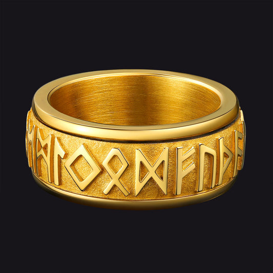 Anel de Runa Viking Nórdica Masculino