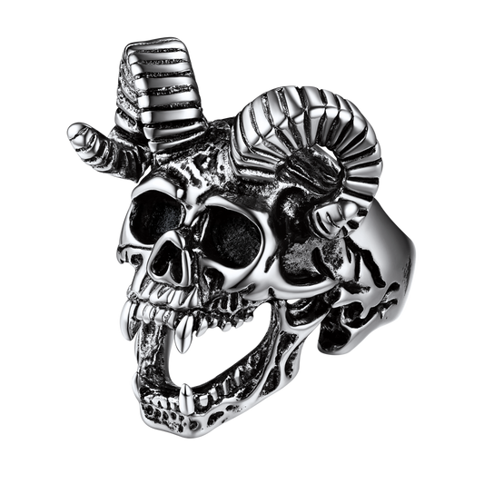 Satanic Baphomet Goat Skull Ring Men