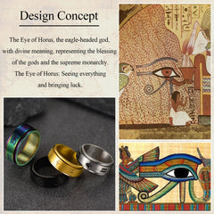 Egyptian Eye Horus Spinning Ring