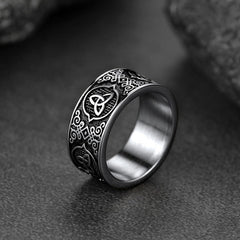 Anel de nó celta vintage masculino