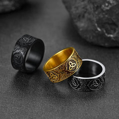 Anel de nó celta vintage masculino