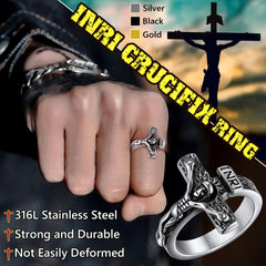 Christlicher Jesus Kruzifix Kreuz Ring Herren