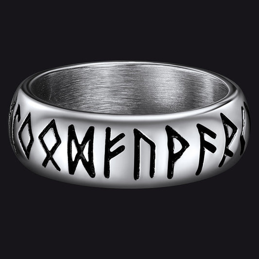 Norse Viking Runes Ring Stainless Steel Ring Men