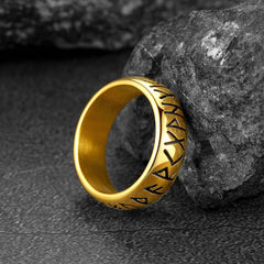 Norse Viking Runes Ring Stainless Steel Ring Men