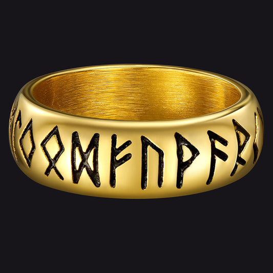 Norse Viking Runes Ring Stainless Steel Ring Men