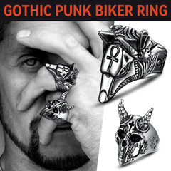 Altägyptischer Anubis-Ring Ankh-Kreuz für Männer