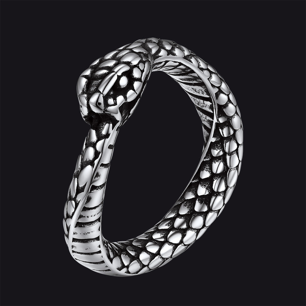 Anel de cobra midi de aço inoxidável para homens e mulheres