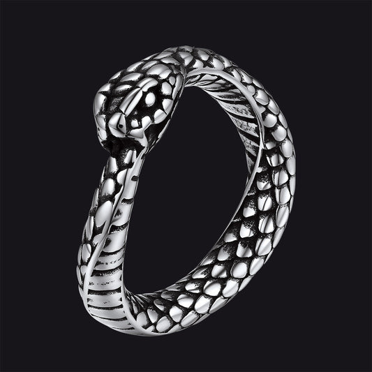 Anel de cobra midi de aço inoxidável para homens e mulheres